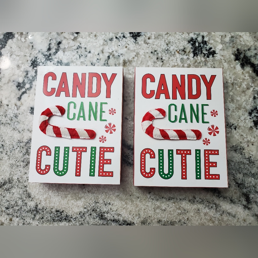 Ashland Sign: Candy Cane Cutie Set of 2 Signs. NEW!